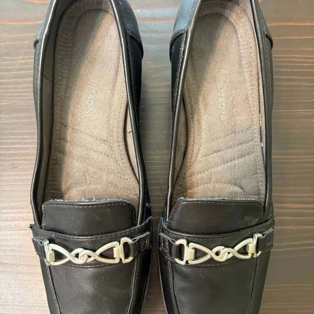 Adrienne Vittadini black Dress‎ Loafers 8.5 Like New